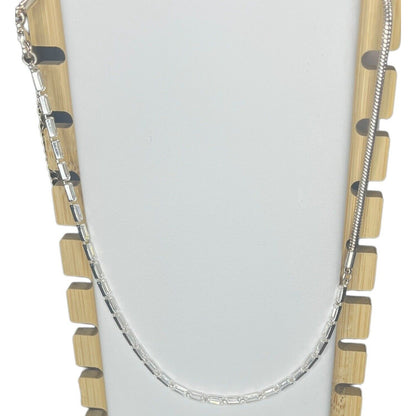 Silver Plated CZ Tennis Snake Chain Necklace (15 cts. t.w) Stunning Chic Glitzy