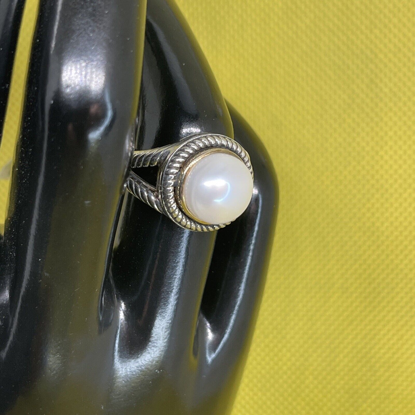 Peter Thomas Roth 14k Gold Freshwater Pearl Ring Sterling Silver Sz 7 Luxury NWT