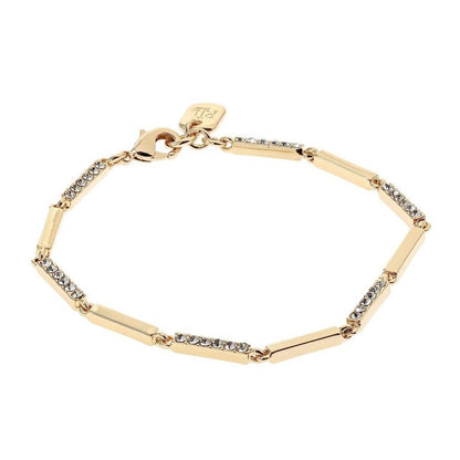 Ralph Lauren Gold Tone Crystal Bracelet Bar Style Chic Trendy Fashion Shiny NWT