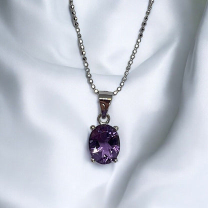 LUXY Gems Natural Amethyst Sterling Silver Beaded Necklace (2.2 cts.) Luxury NWT