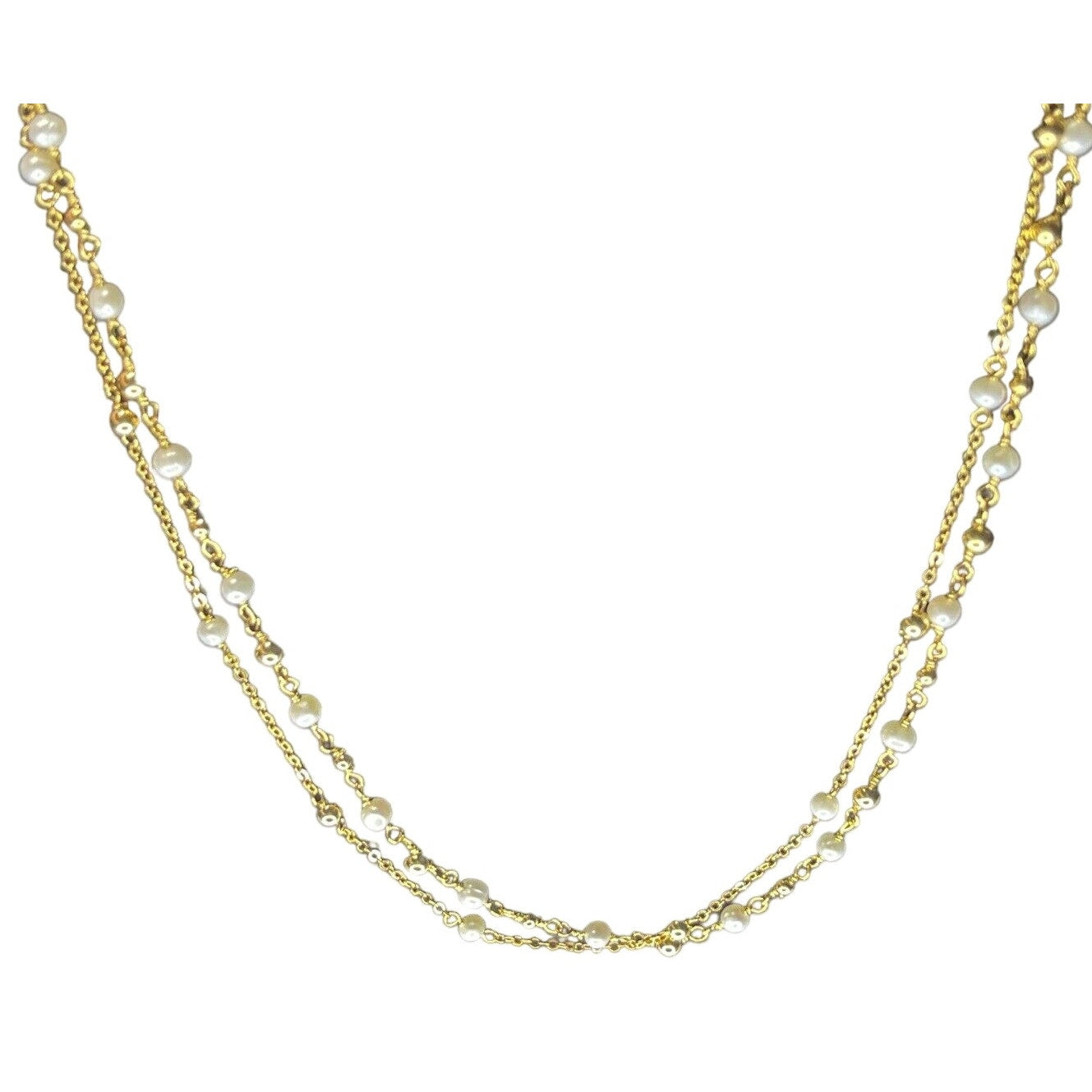 Pearl (3mm) 18K Gold Vermeil Necklace Layered Luxury Stylish Chic Trendy Fashion