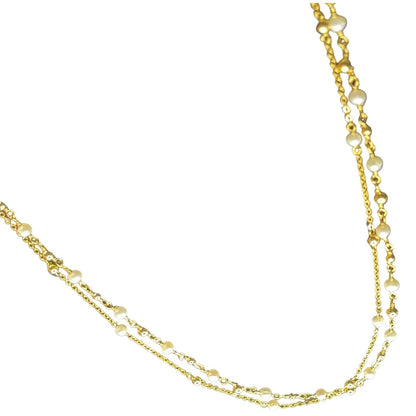 Pearl (3mm) 18K Gold Vermeil Necklace Layered Luxury Stylish Chic Trendy Fashion