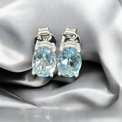 LUXY Gems Natural Blue Topaz Sterling Silver Earrings (1.8 cts.) Luxury Fashion