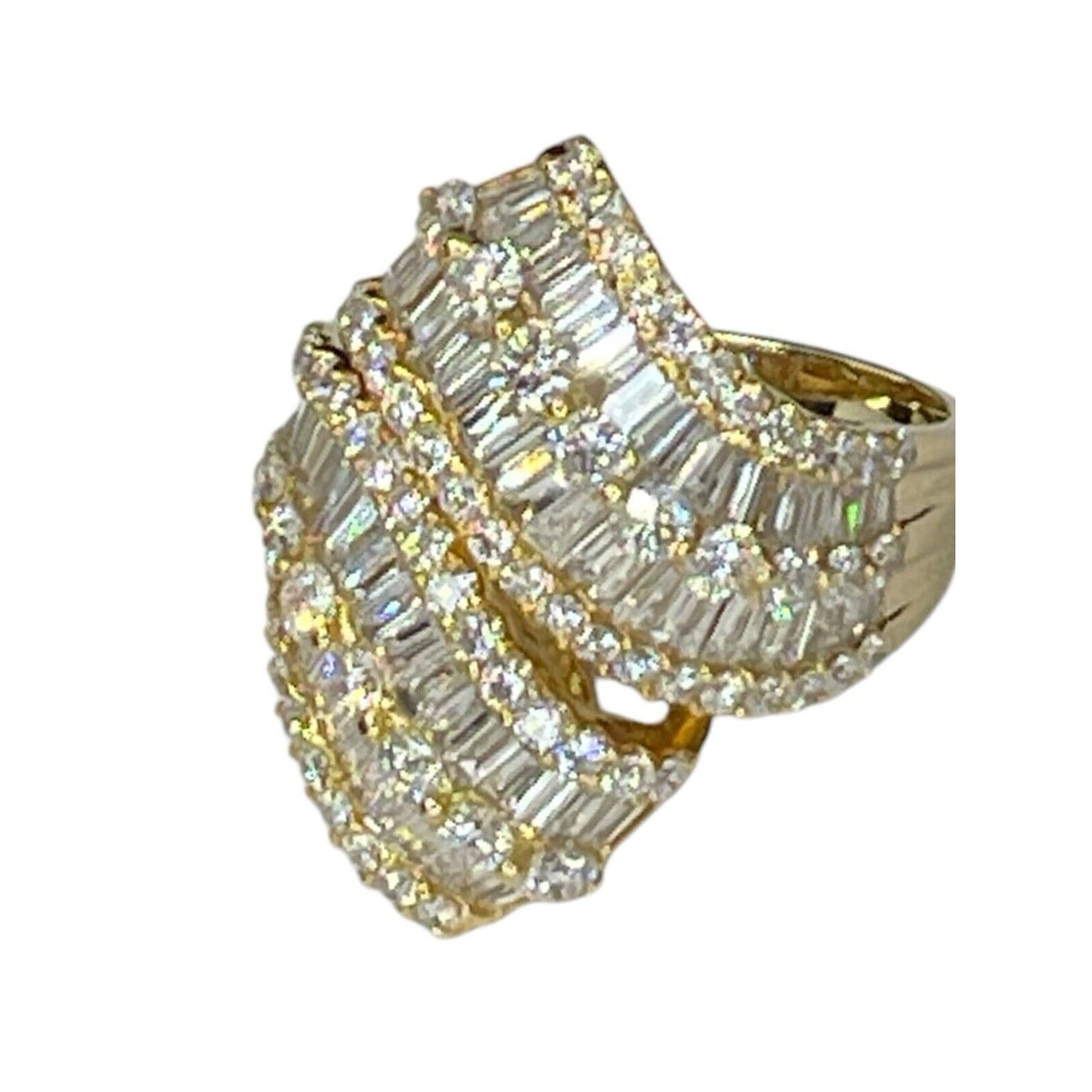 Solid 18K Gold Baguette Natural Diamond Ring (2 cts.) Brilliant Luxury Stunning