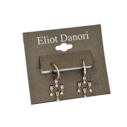 Eliot Danori Gold Plated CZ Drop Earrings Elegant Chic Stunning Trendy Fashion