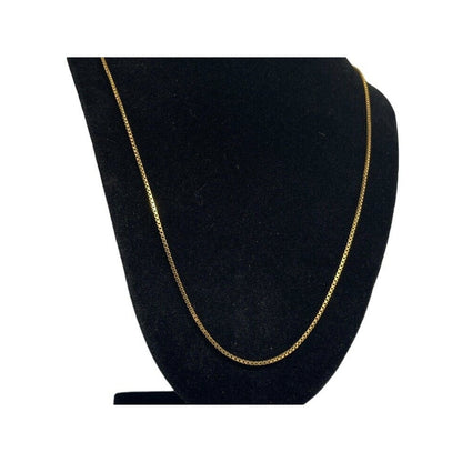 18K Gold Vermeil Box Chain Necklace 24” Dainty Chic Trendy Fashion Stylish NWT