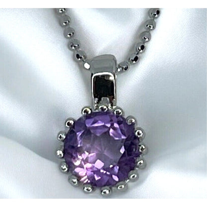 LUXY Gems Natural Amethyst Sterling Silver Beaded Necklace (2 cts.) Luxury Style