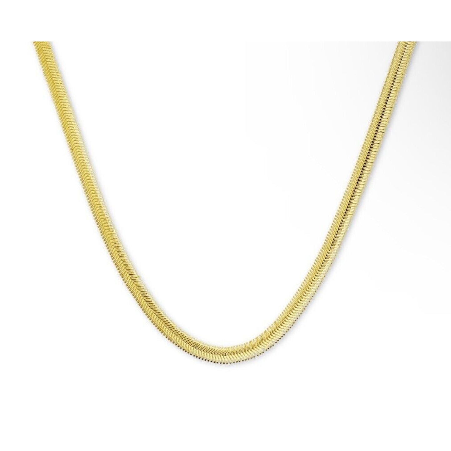 18K Gold Plated Snake Chain Necklace Shiny Chic Trendy Fashion Minimal Elegant