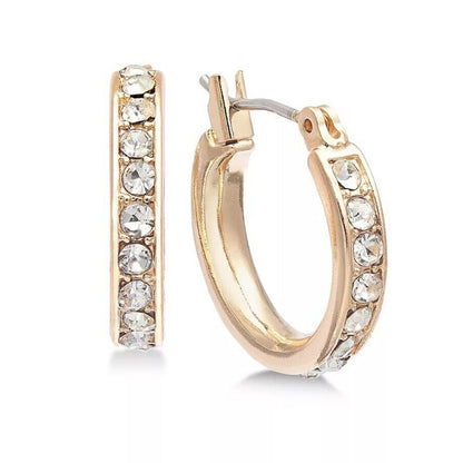 Tri-Tone Crystal Hoop Earrings (3pc Set) Trendy Stylish Fashion Elegant Chic NWT