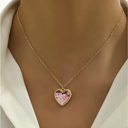 18K Gold Plate 'Heart Full Of Love' Pendant Necklace Chic Stylish Trendy Fashion