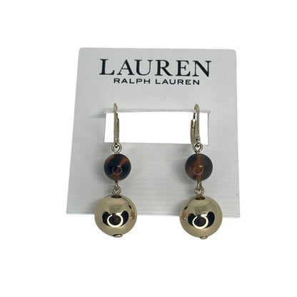 Ralph Lauren Gold Tone Tortoise Drop Earrings Elegant Stunning Style Fashion NWT