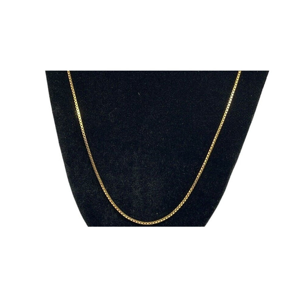 18K Gold Vermeil Box Chain Necklace 24” Dainty Chic Fashion Trendy Stylish NWT