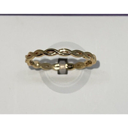 18K Gold Plate Twist Chain Link Ring (Sz 9) Style Fashion Trendy Chic Shiny NWT