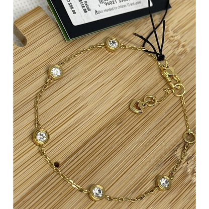 Kate Spade Gold Plated Crystal Station Bracelet CZ Chic Stunning Trendy Fashion