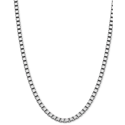 Sterling Silver Box Chain Necklace (4mm) 20” Thick Sleek Fashion Style NWT