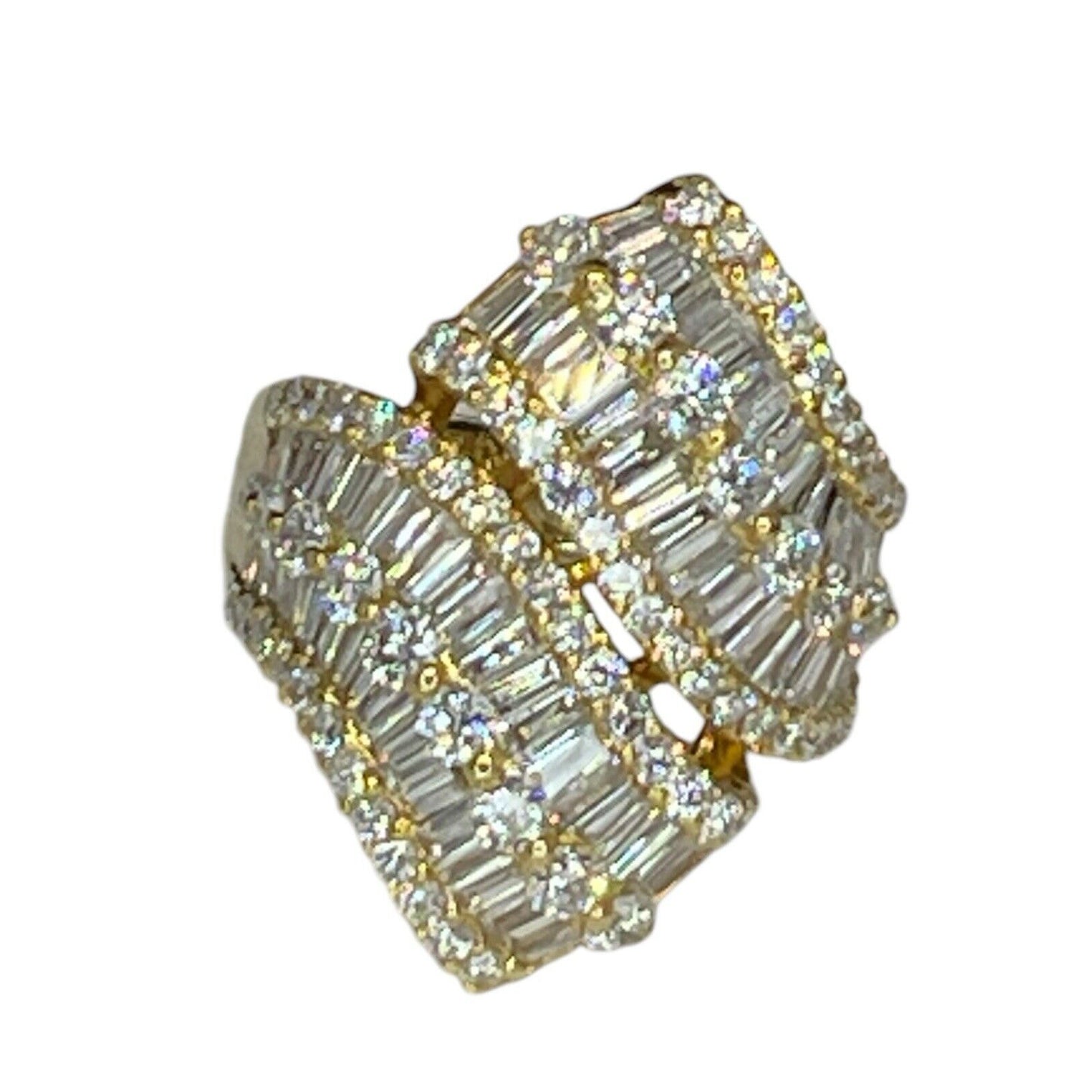 Solid 18K Gold Baguette Natural Diamond Ring (2 cts.) Brilliant Luxury Stunning