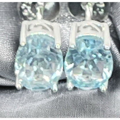 LUXY Gems Natural Blue Topaz Sterling Silver Earrings (1.8 cts.) Luxury Fashion