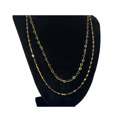 18K Gold Vermeil 'Endless Love' Layered Necklace Heart Detailing Stunning Vday