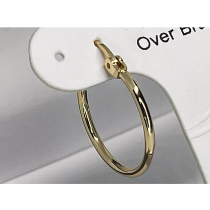 18K Gold Plated Hoop Earrings Chic Stylish Trendy Minimal Fashion Shiny NWT