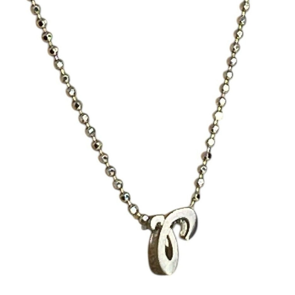 Alex Woo Sterling Silver ‘R’ Initial Pendant Necklace NY Designer Luxury Fashion