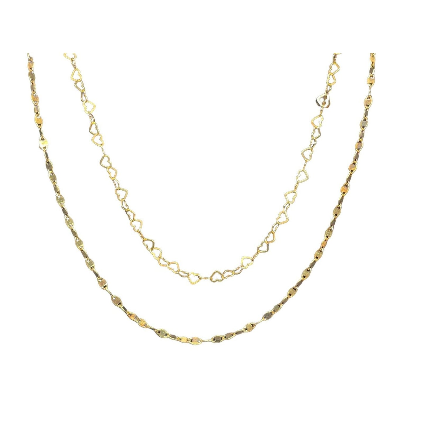 18K Gold Vermeil 'Endless Love' Layered Necklace Heart Detailing Stunning Vday