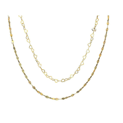 18K Gold Vermeil 'Endless Love' Layered Necklace Heart Detailing Stunning Vday