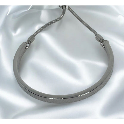 Silver Tone Bar Slider Bracelet Fashion Style Minimal Everyday Wear Elegant NWT