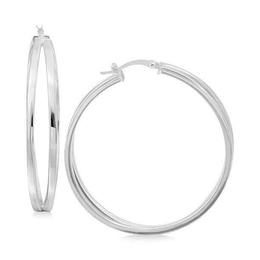 Sterling Silver Twist Hoop Earrings Chic Fashion Trendy Elegant Minimal Stylish