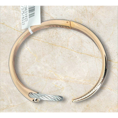 Charriol White Topaz Bangle Bracelet Gold Over Stainless Steel Luxury Designer