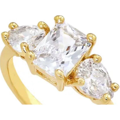 Charter Club Ring Gold Plate CZ Cubic Zirconia Ladies Size 5 Engagement