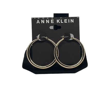 Anne Klein Gold Tone Hoop Earrings Fashion Stylish Elegant Minimal Everyday Wear