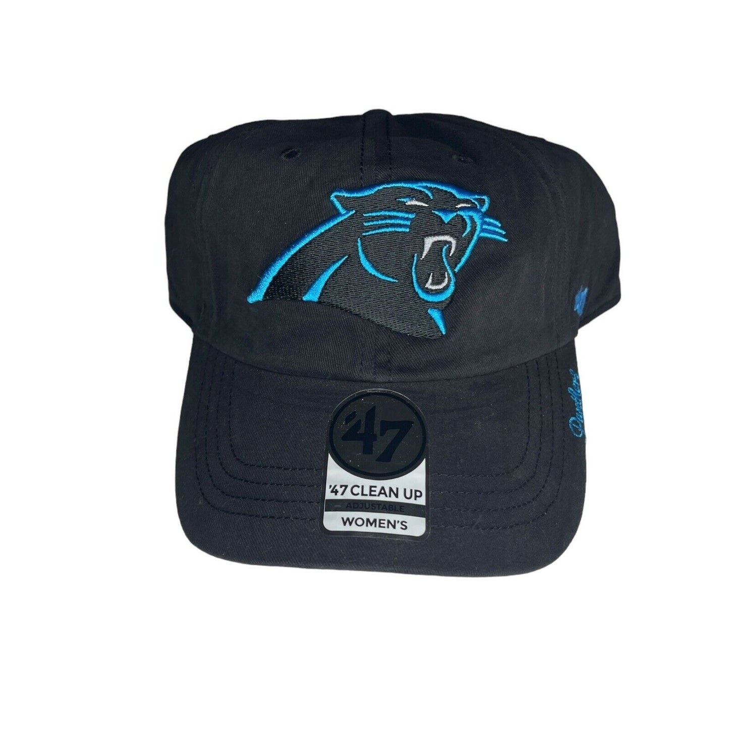 Carolina Panthers Adjustable Womens Hat Black Logo Cap Ballcap NFL Football NWT