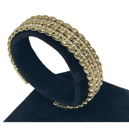 Anne Klein Gold Tone Crystal Cuff Bracelet Stylish Fashion Trendy Chic Cocktail