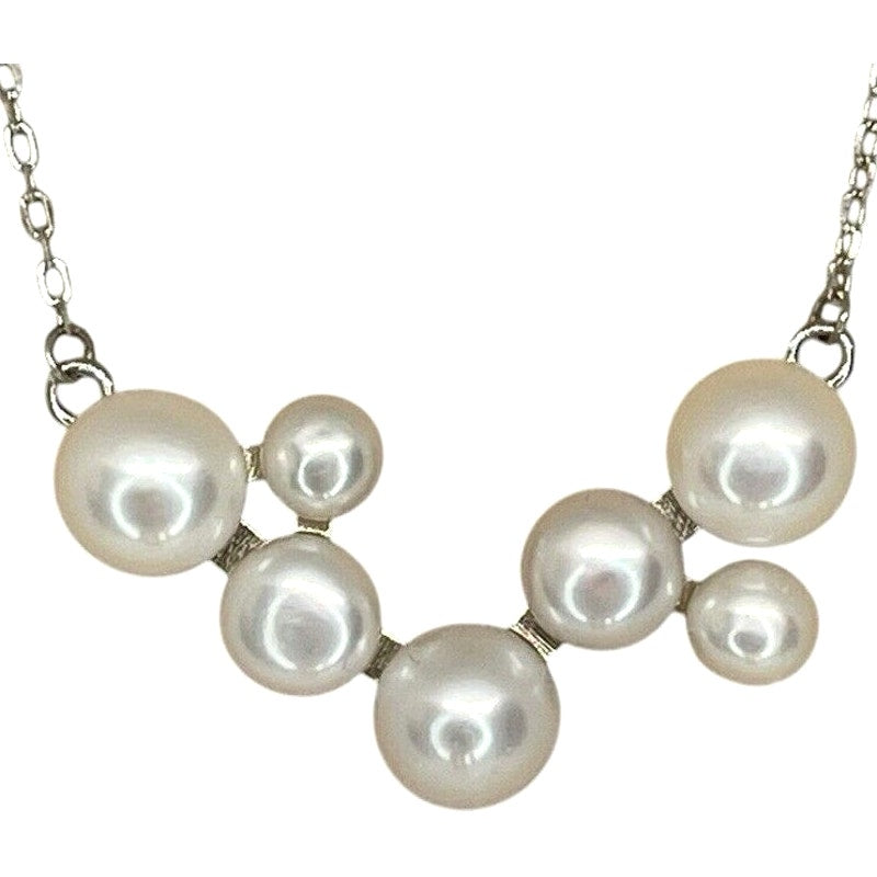 Pearl Cluster (4-8mm) Sterling Silver Necklace Luxury Fashion Chic Trendy Style