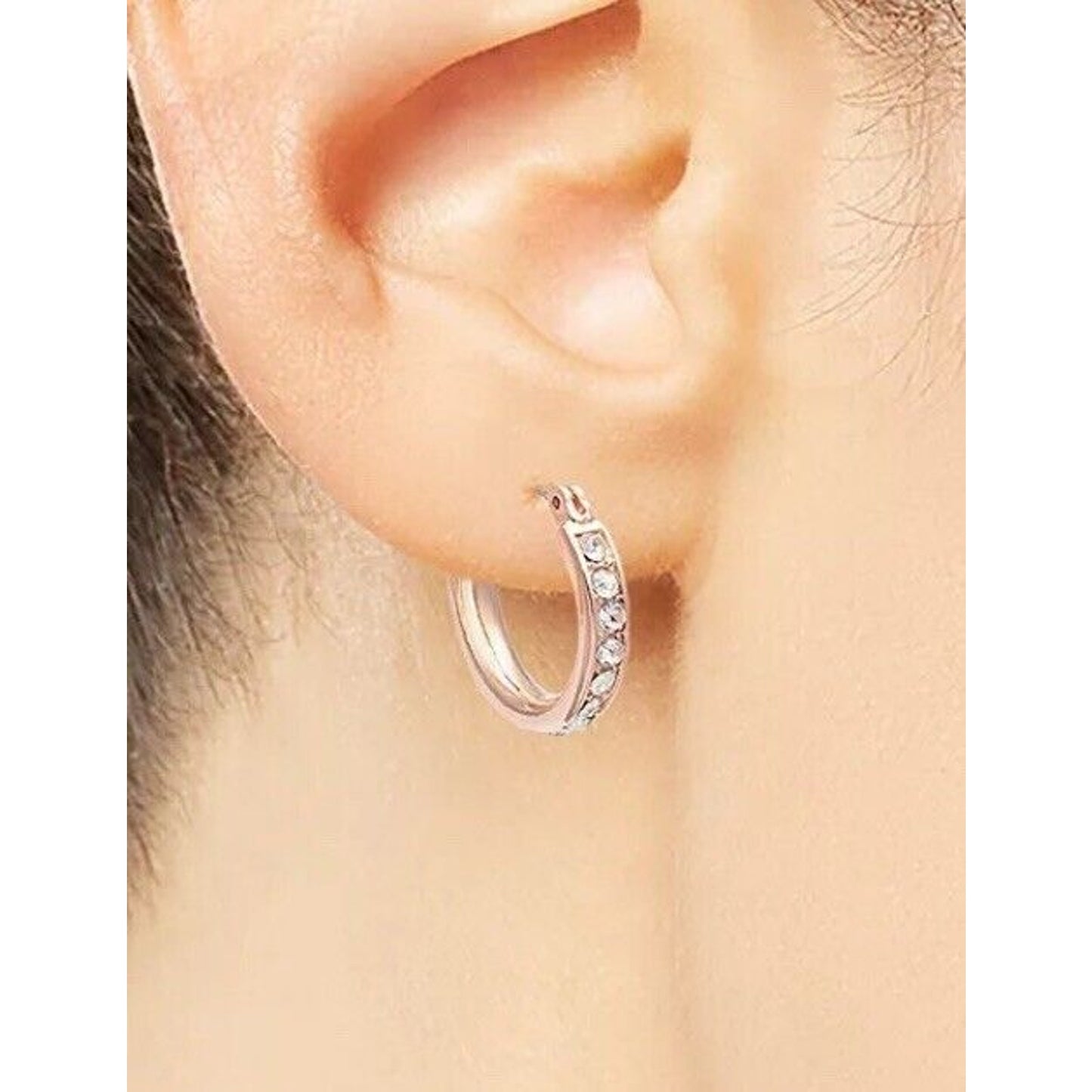 Tri-Tone Crystal Hoop Earrings (3pc Set) Trendy Stylish Fashion Elegant Chic NWT