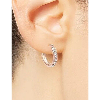 Tri-Tone Crystal Hoop Earrings (3pc Set) Trendy Stylish Fashion Elegant Chic NWT