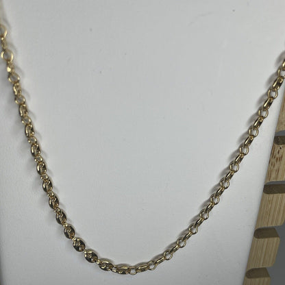 14K Gold Vermeil Tranciato Chain Necklace 18” (3mm) Elegant Stylish Fashion Chic