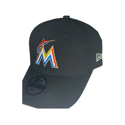 Miami Marlins Adjustable Ladies Hat Embroidered Logo Black Ballcap MLB Cap NWT