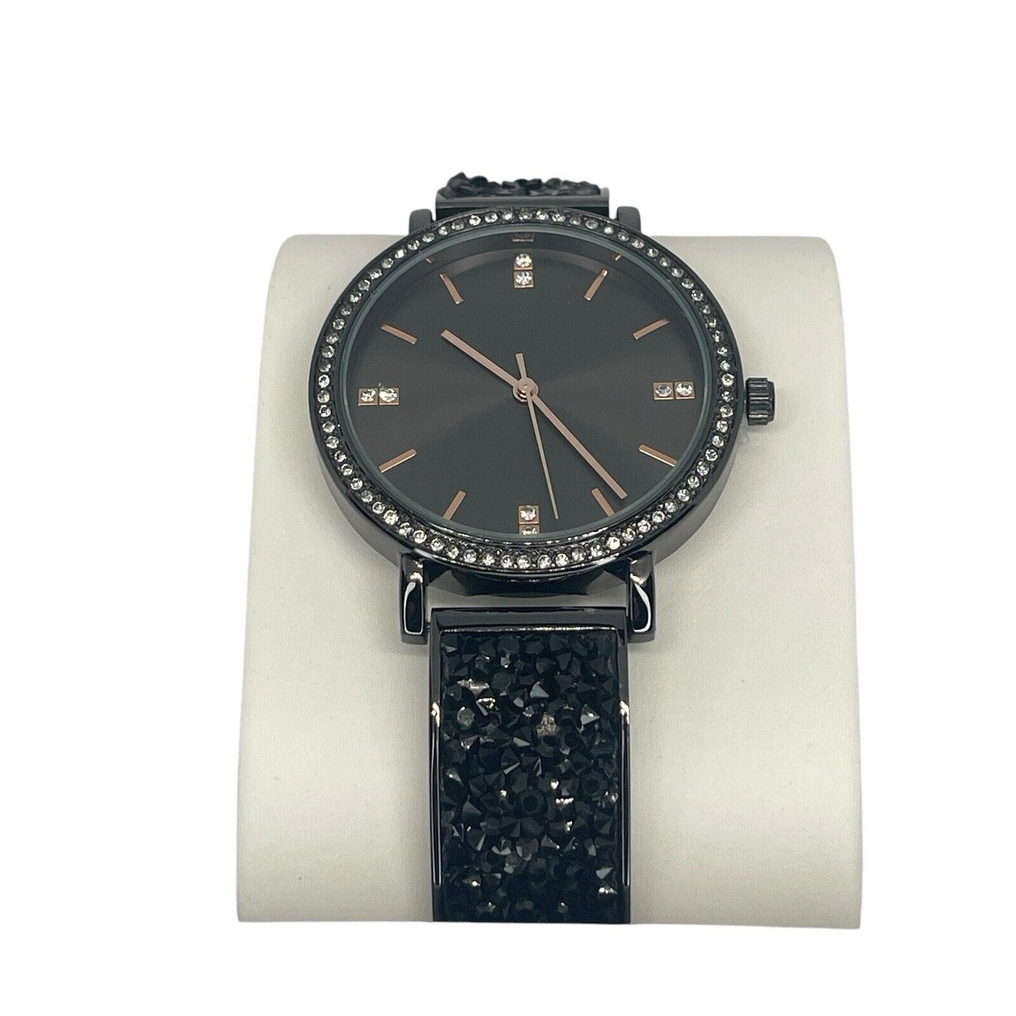 Black Tone Crystal Watch Druzy Stone Women's Trendy Fashion Stunning Style Vday