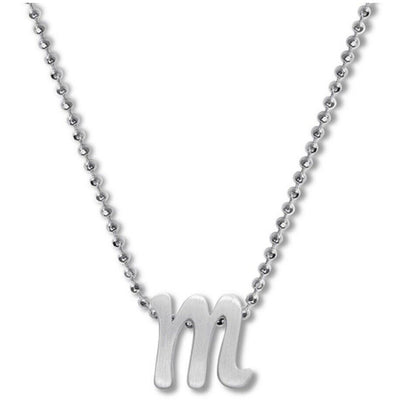 Alex Woo Sterling Silver ‘M’ Initial Pendant Necklace NY Designer Luxury Fashion