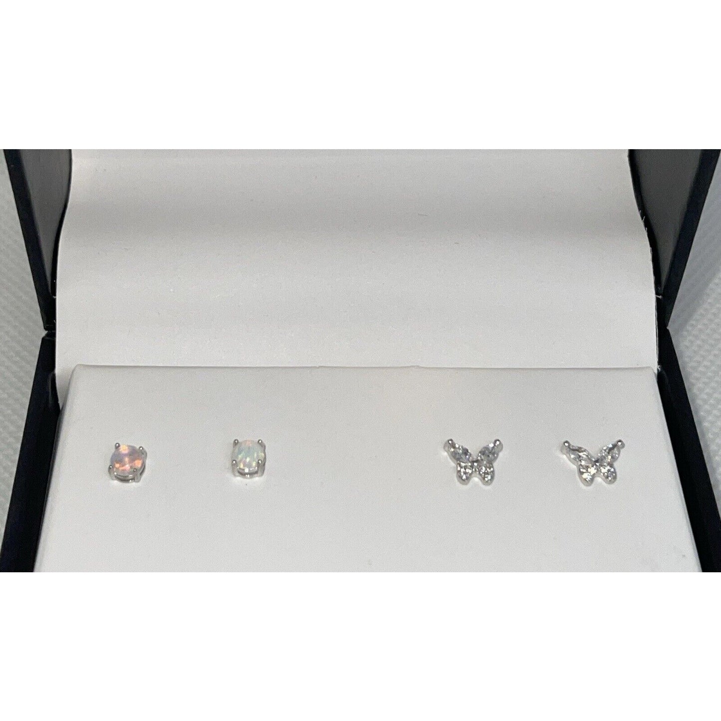 Sterling Silver Butterfly CZ Earrings (2pc Set) Chic Elegant Trendy Fashion NWT