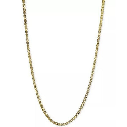 18K Gold Vermeil Box Chain Necklace 22" Dainty Minimal Chic Stylish Fashion NWT