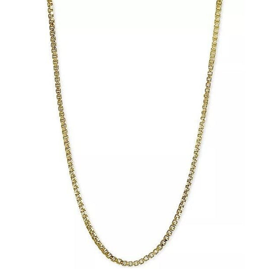 18K Gold Vermeil Box Chain Necklace 22" Dainty Minimal Chic Stylish Fashion NWT