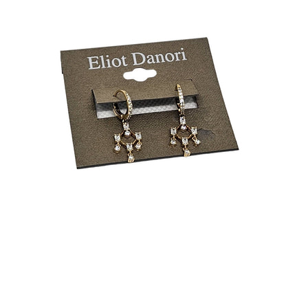 Eliot Danori Gold Plated CZ Drop Earrings Elegant Chic Stunning Trendy Fashion