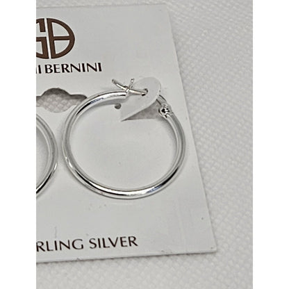 Sterling Silver Hoop Earrings Chic Trendy Fashion Stylish Shiny Minimal Elegant