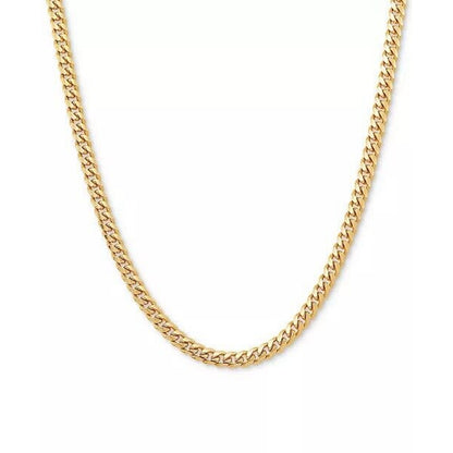 THICK 18K Gold Over Sterling Silver Chain Necklace Curb 24” Style Fashion