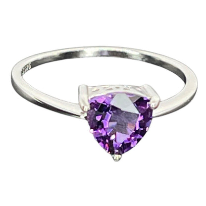 LUXY Gems Natural Amethyst Sterling Silver Ring (1 ct.) Luxury Fashion (Sz 8)