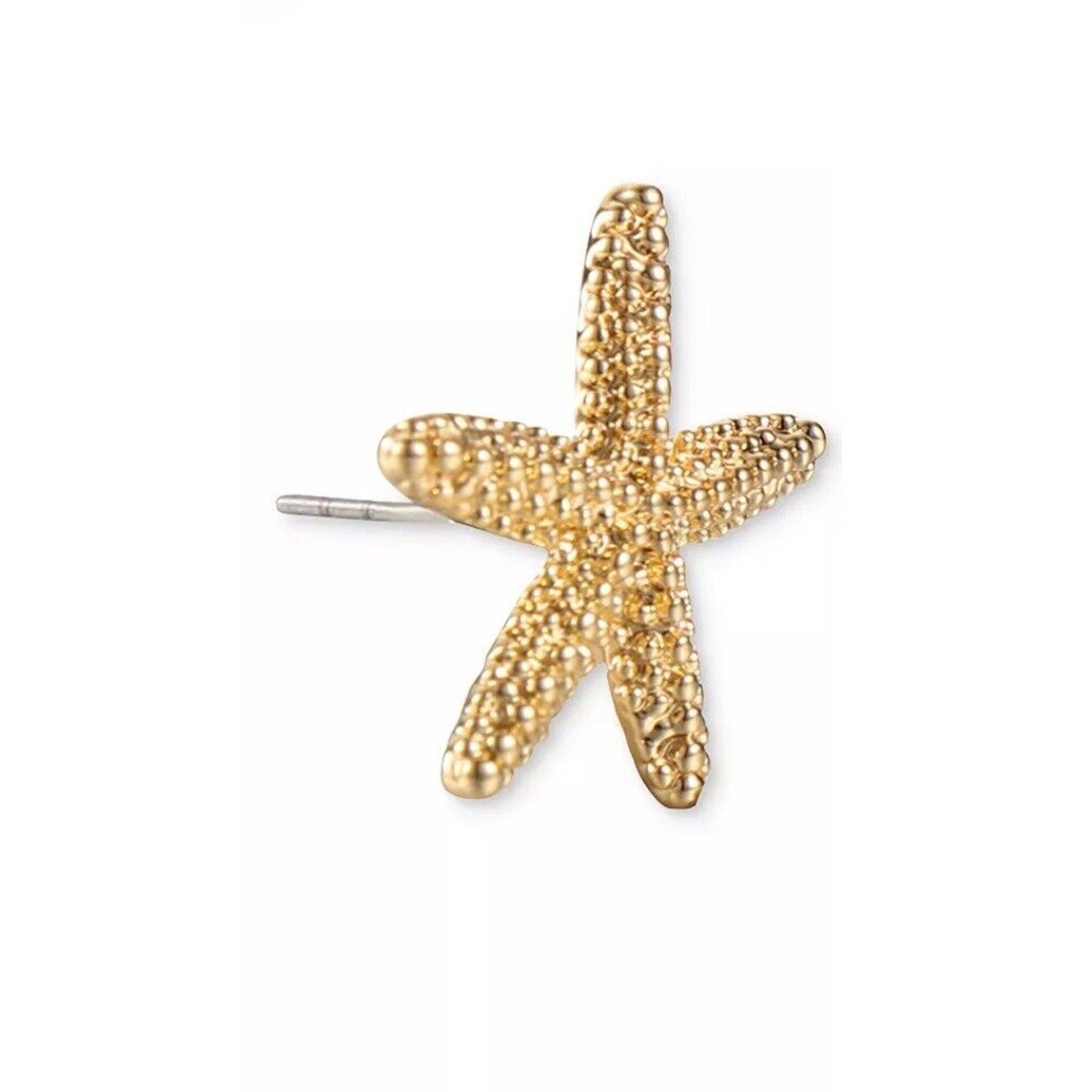 Gold Tone Starfish Earrings Ocean Chic Shiny Intricate Elegant Sea Life Fashion