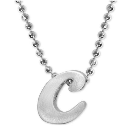 Alex Woo Sterling Silver ‘C’ Initial Pendant Necklace NY Designer Luxury Fashion