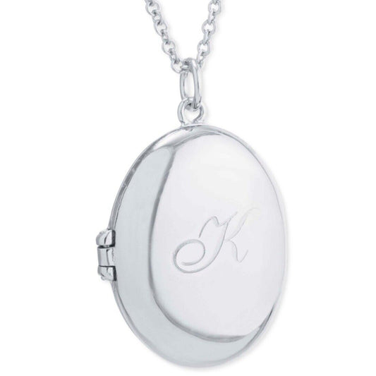 Sterling Silver Initial 'K' Locket Necklace Stunning Chic Fashion Style Luxury